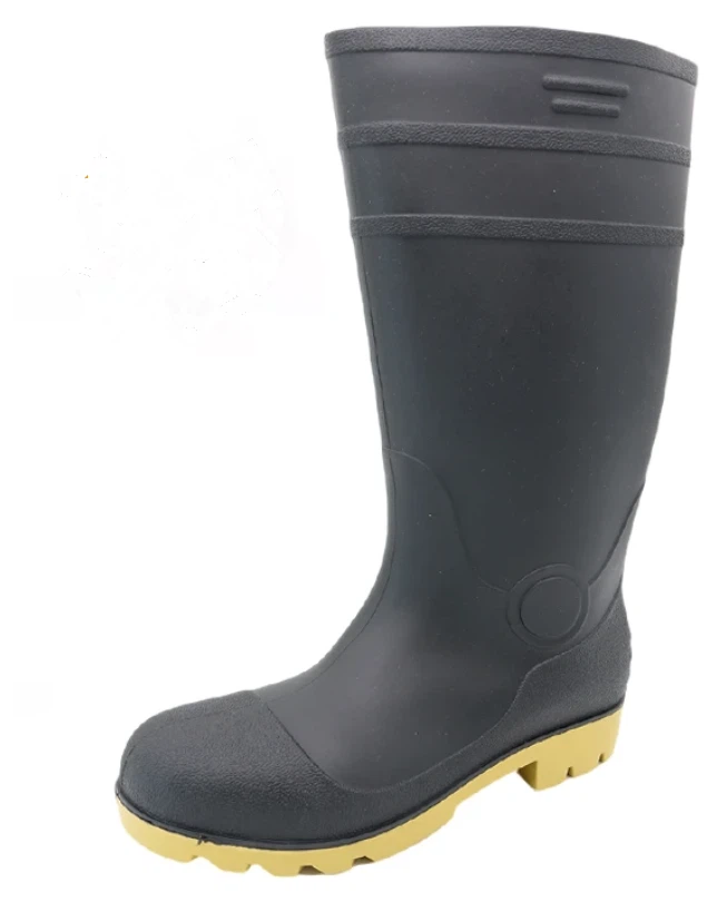 Steel Toe Puncture Proof Black PVC Safety Rain Boots suppliers